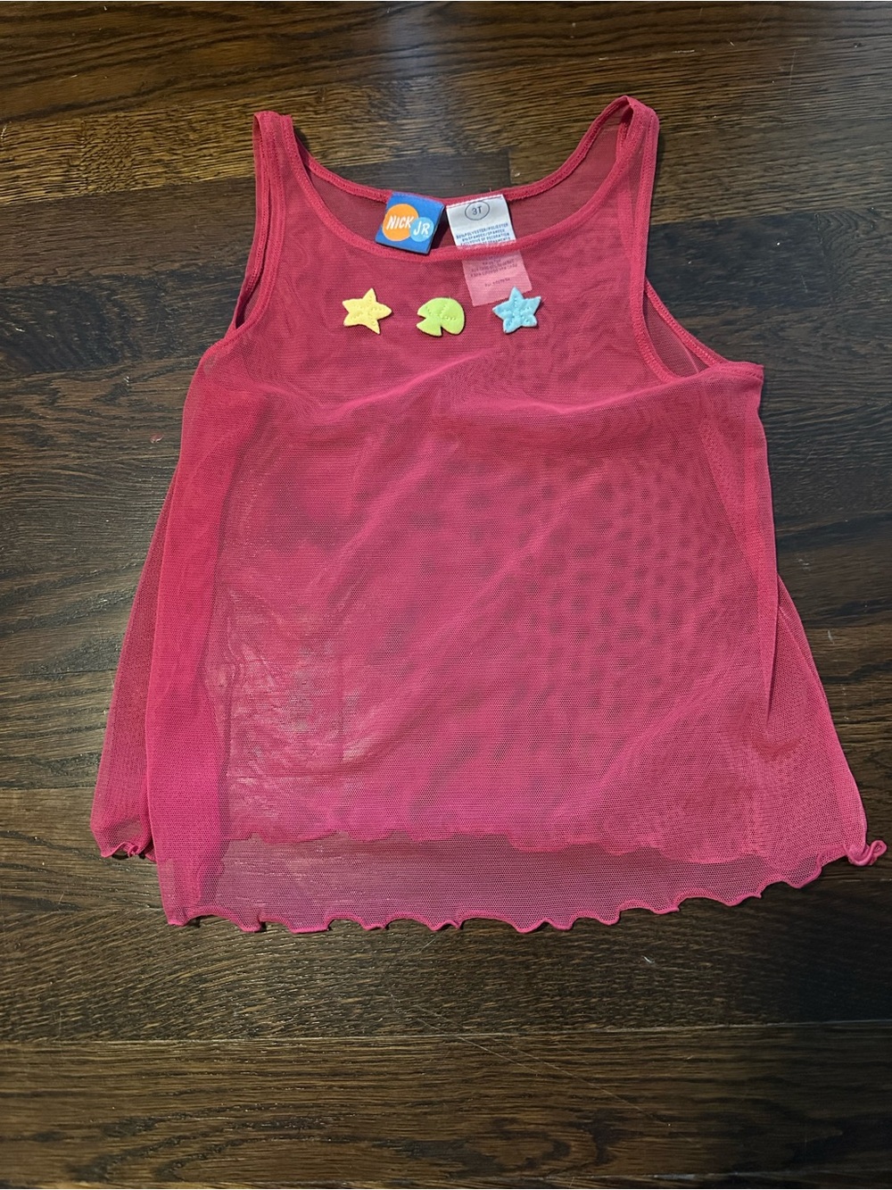 Vintage Nickelodeon Bright Pink Mesh Swim Coverup with Shell Accents